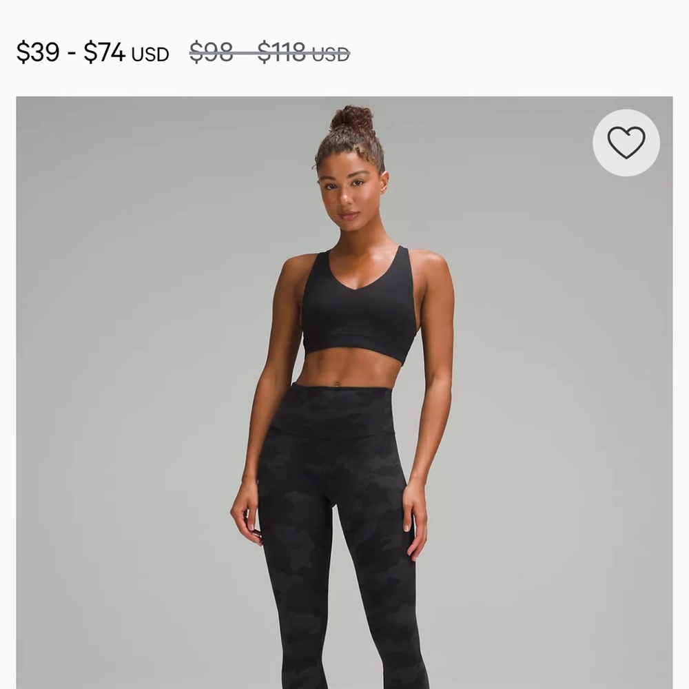 Lululemon Black Camo High-Rise Leggings – Size 4 - Like New